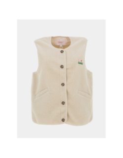 Veste sans manche teddy vintage baby blanc femme - Only