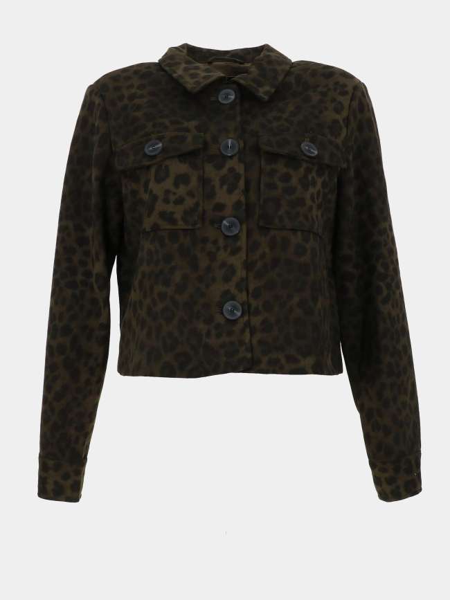 Veste suédine léopard moon kaki femme - Only