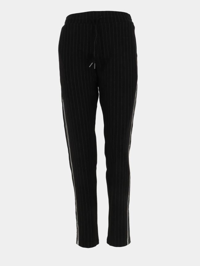 Pantalon rayé slim noir femme - Le Temps Des Cerises