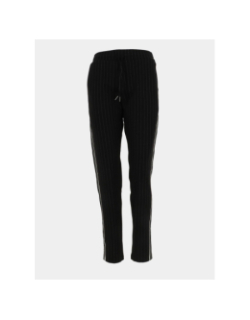 Pantalon rayé slim noir femme - Le Temps Des Cerises