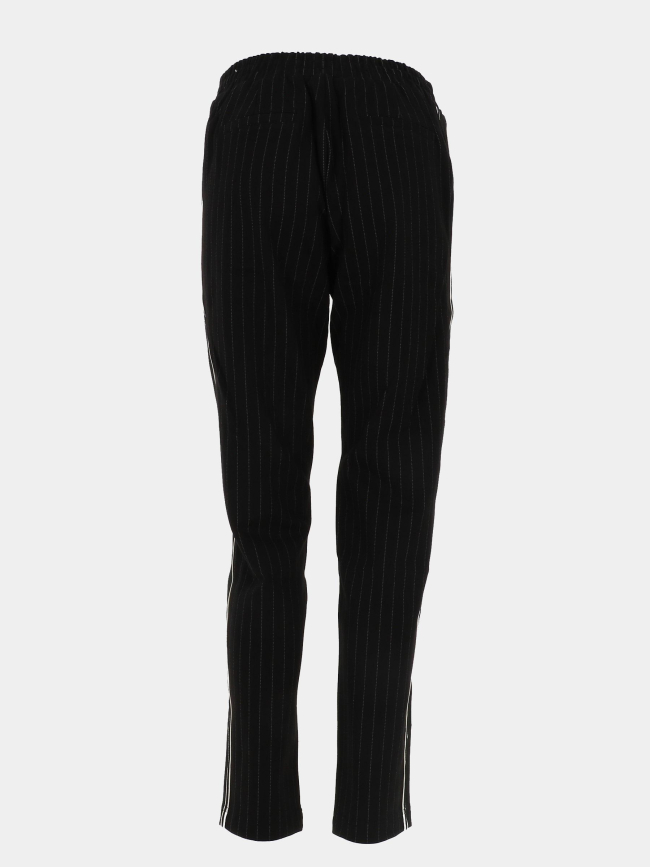 Pantalon rayé slim noir femme - Le Temps Des Cerises