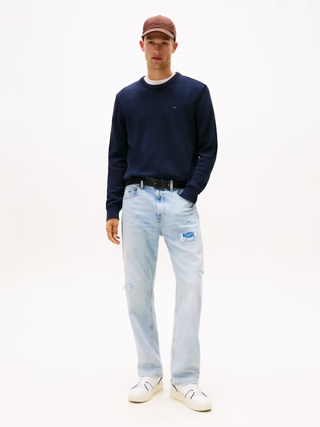 Pull uni slim bleu marine homme - Tommy Jeans
