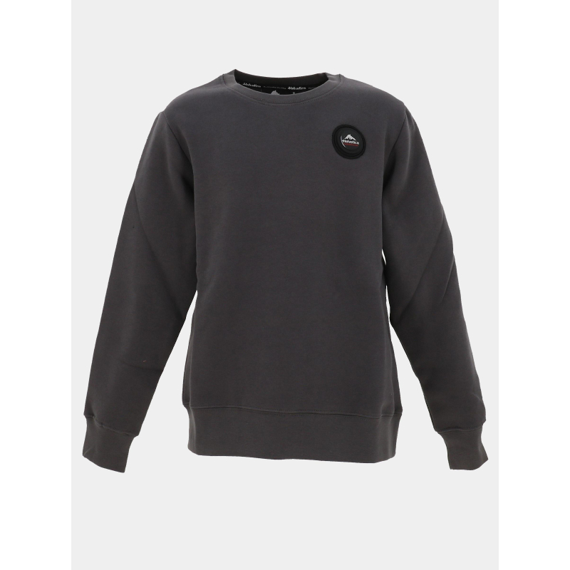Sweatshirt jimmy gris foncé enfant - Helvetica