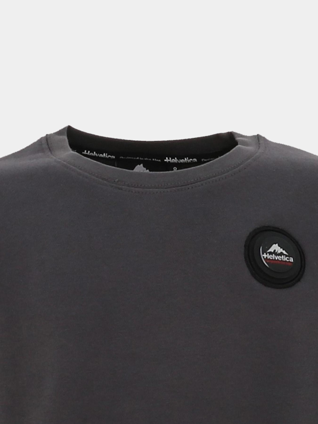 Sweatshirt jimmy gris foncé enfant - Helvetica