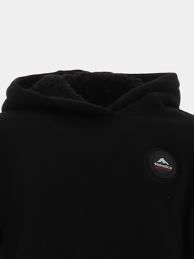 Sweat à capuche jimmy noir enfant - Helvetica