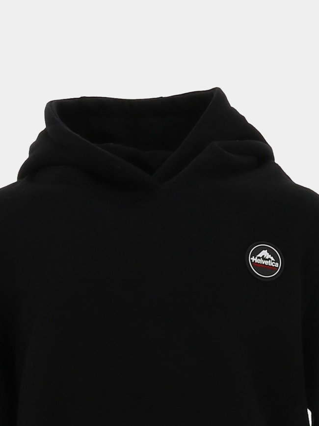 Sweat à capuche monaco noir enfant - Helvetica