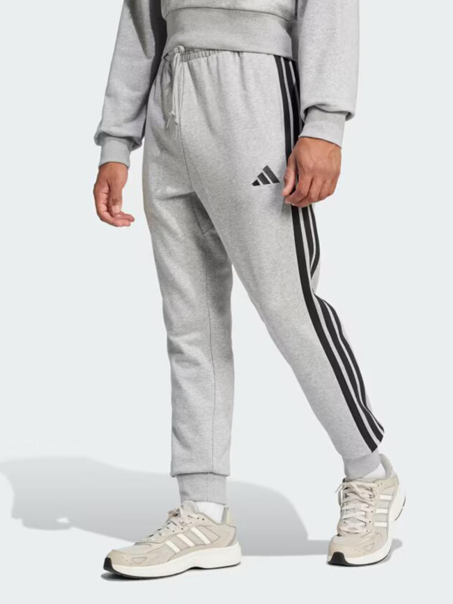 Jogging 3s gris chiné noir homme - Adidas