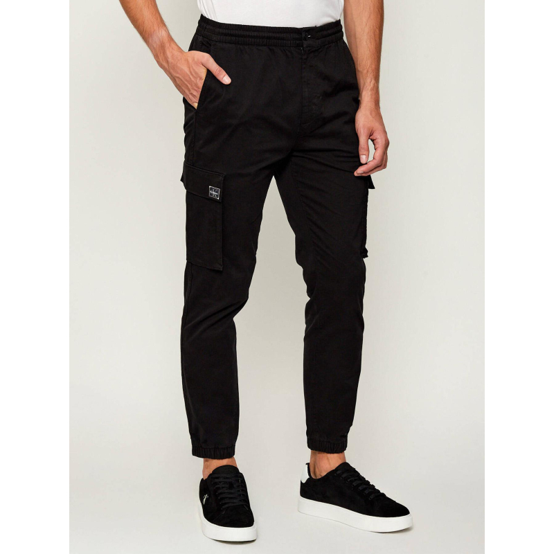 Pantalon cargo skinny twill noir homme - Calvin Klein Jeans