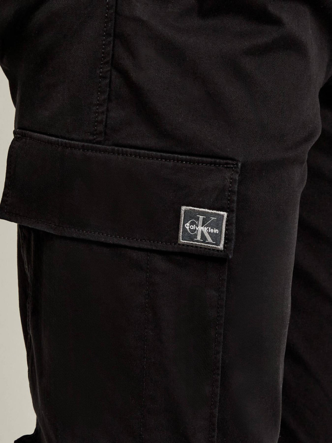 Pantalon cargo skinny twill noir homme - Calvin Klein Jeans