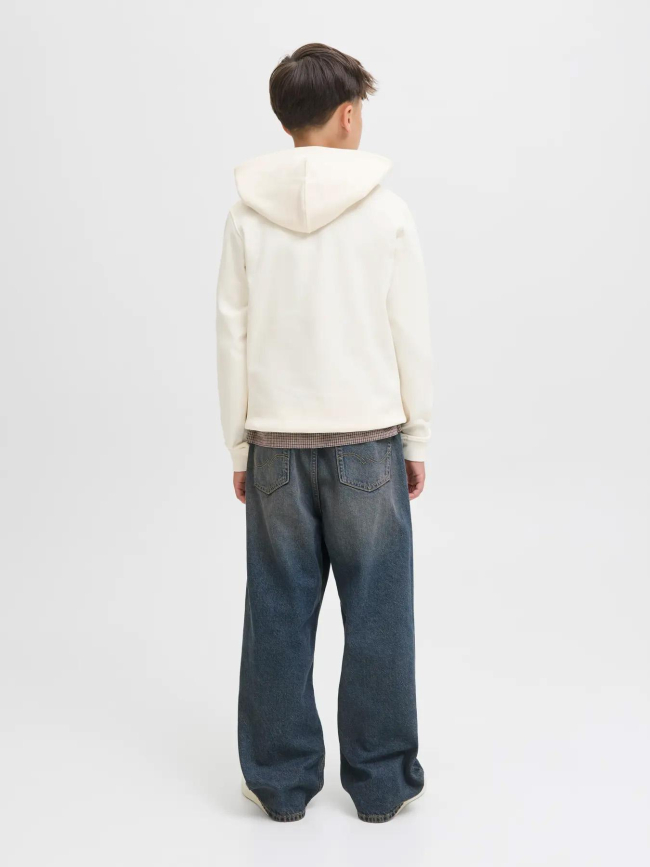 Sweat à capuche jorinwood blanc crème garçon - Jack & Jones