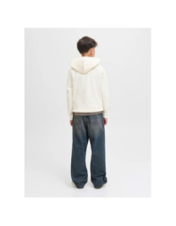 Sweat à capuche jorinwood blanc crème garçon - Jack & Jones