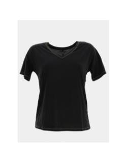 T-shirt col v free life noir femme - Only