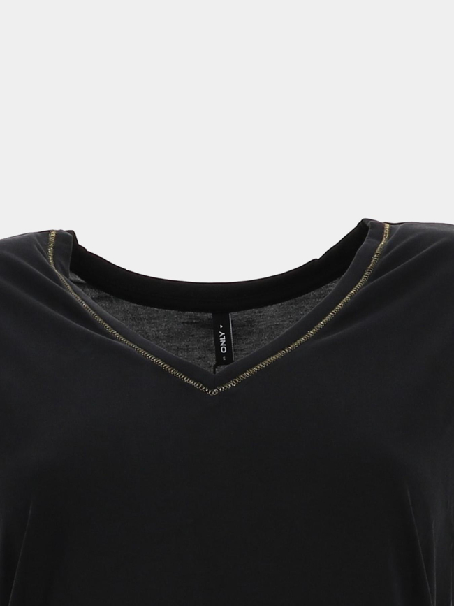 T-shirt col v free life noir femme - Only