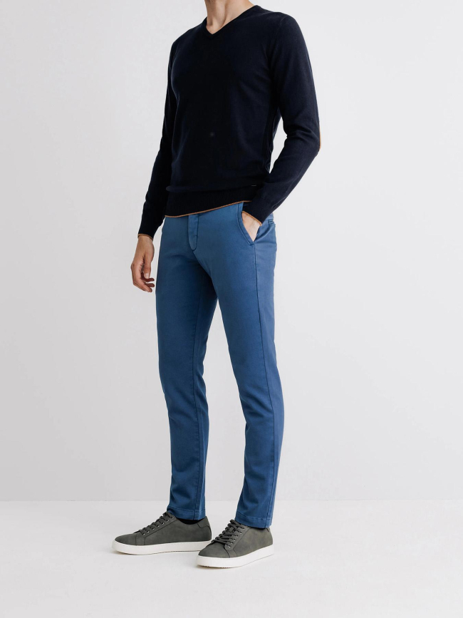 Pull col v brent bleu marine homme - Izac