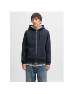 Sweat à capuche zippé teddy blumason bleu homme - Jack & Jones