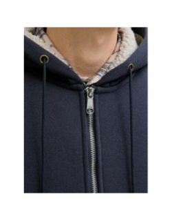 Sweat à capuche zippé teddy blumason bleu homme - Jack & Jones