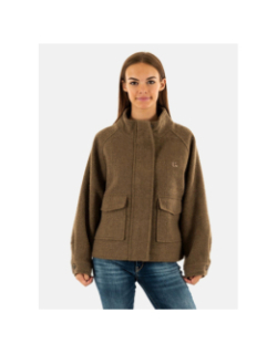 Manteau court zoe stone vert femme - Le Temps Des Cerises