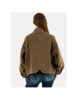 Manteau court zoe stone vert femme - Le Temps Des Cerises