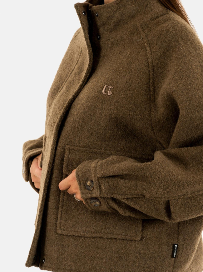 Manteau court zoe stone vert femme - Le Temps Des Cerises