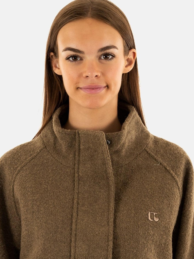 Manteau court zoe stone vert femme - Le Temps Des Cerises