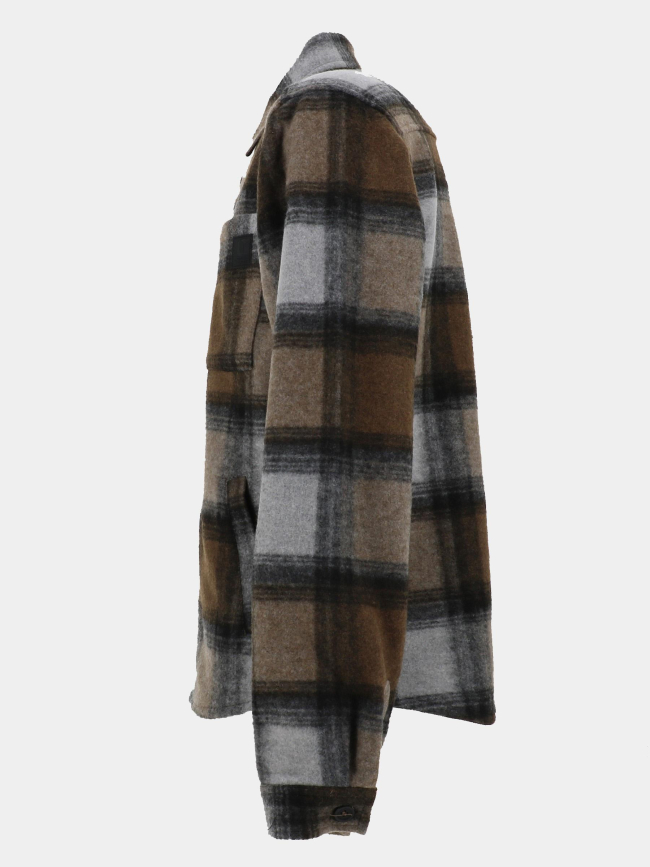 Surchemise à carreaux pigan gris homme - Le Temps Des Cerises