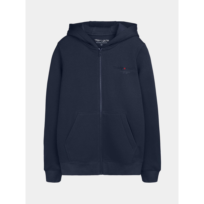 Sweat à capuche zippé giclass jim bleu enfant - Teddy Smith