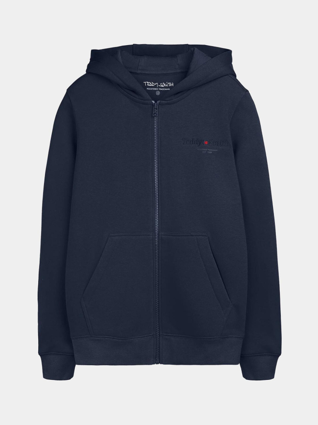 Sweat à capuche zippé giclass jim bleu enfant - Teddy Smith