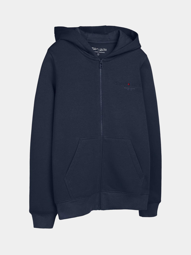 Sweat à capuche zippé giclass jim bleu enfant - Teddy Smith