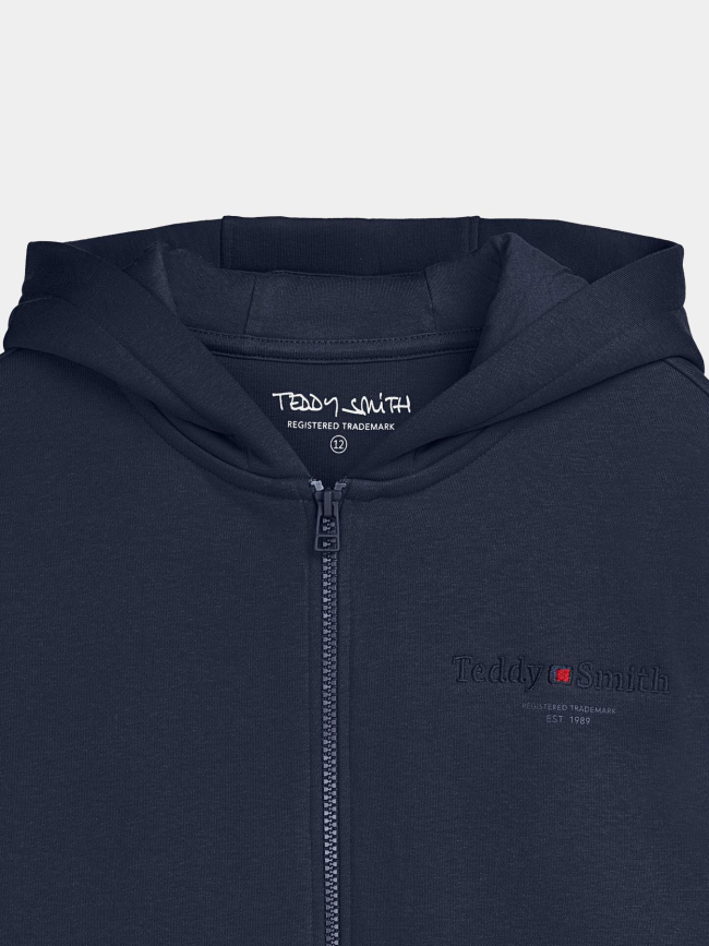 Sweat à capuche zippé giclass jim bleu enfant - Teddy Smith