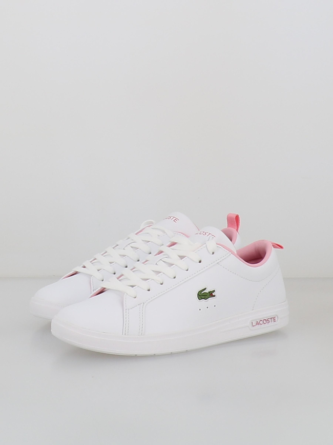 Baskets court base 224 blanc rose femme - Lacoste