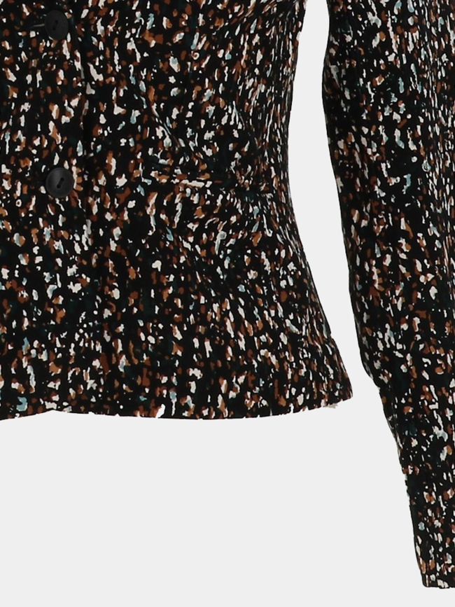 Veste blazer imprimée poptrash noir marron femme - Only