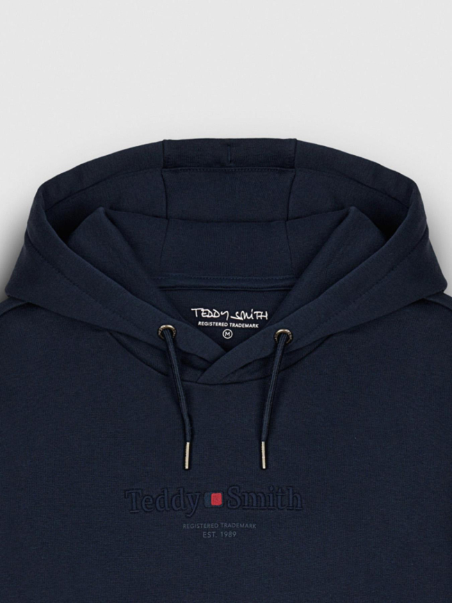 Sweat à capuche jim bleu marine garçon - Teddy Smith