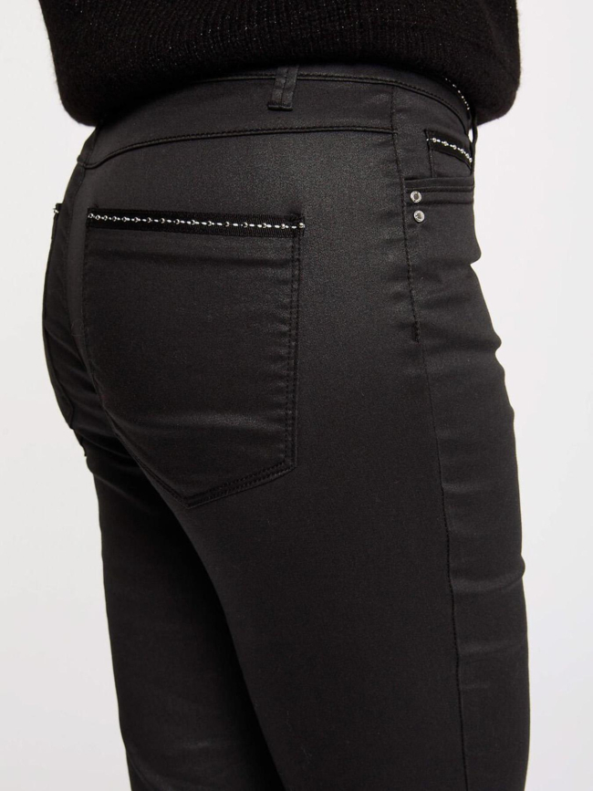 Pantalon slim enduit palao noir femme - Morgan