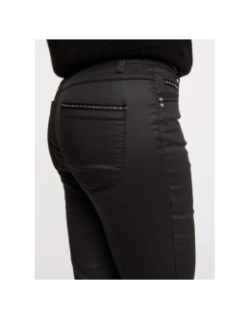 Pantalon slim enduit palao noir femme - Morgan