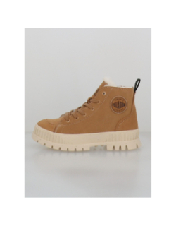 Baskets pallashock zip fourrées marron femme - Palladium