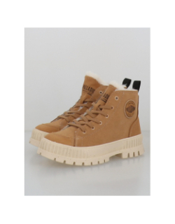 Baskets pallashock zip fourrées marron femme - Palladium