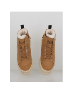 Baskets pallashock zip fourrées marron femme - Palladium