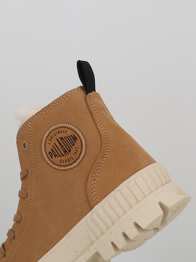 Baskets pallashock zip fourrées marron femme - Palladium