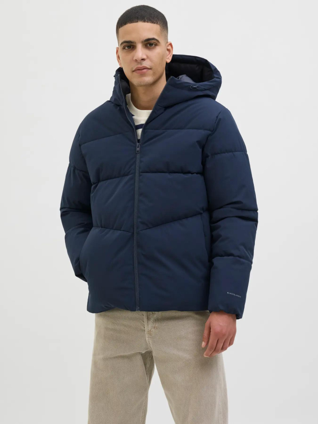 Doudoune global puffer bleu marine garçon - Jack & Jones
