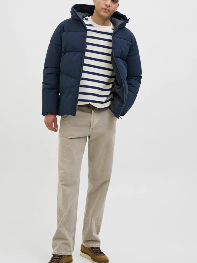 Doudoune global puffer bleu marine garçon - Jack & Jones