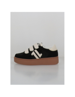 Baskets à scratch velours cl91 noir femme - CL11