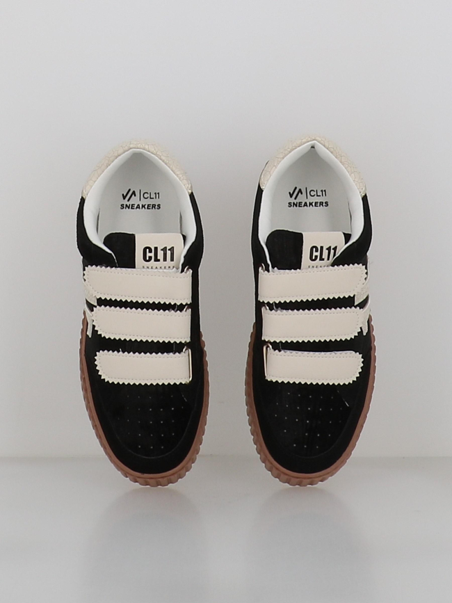 Baskets à scratch velours cl91 noir femme - CL11