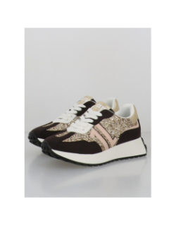 Baskets à paillettes cl93 noir doré femme - CL11