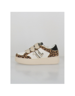 Baskets à scratch léopard cl91 blanc femme - CL11