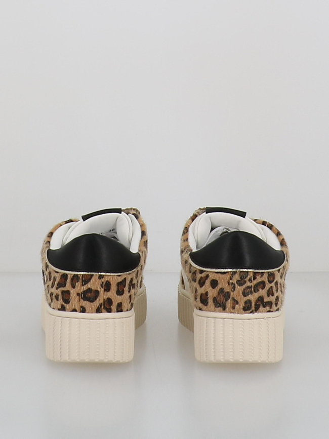 Baskets à scratch léopard cl91 blanc femme - CL11