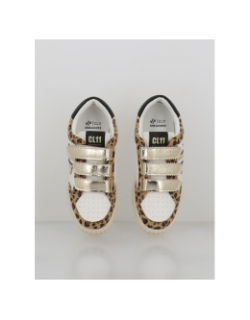 Baskets à scratch léopard cl91 blanc femme - CL11