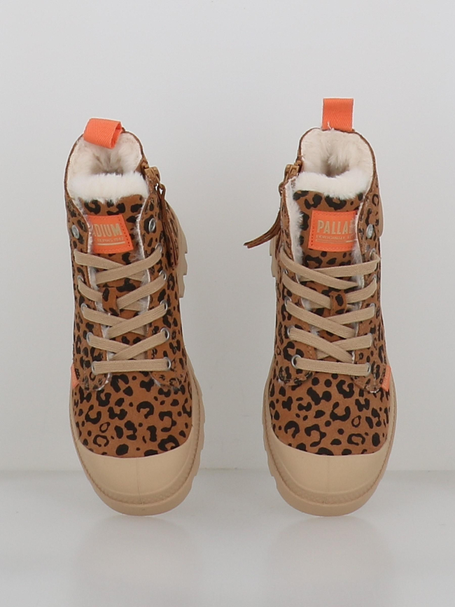 Baskets montantes pampa léopard marron femme - Palladium