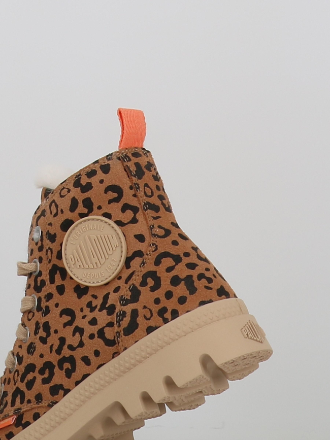 Baskets montantes pampa léopard marron femme - Palladium