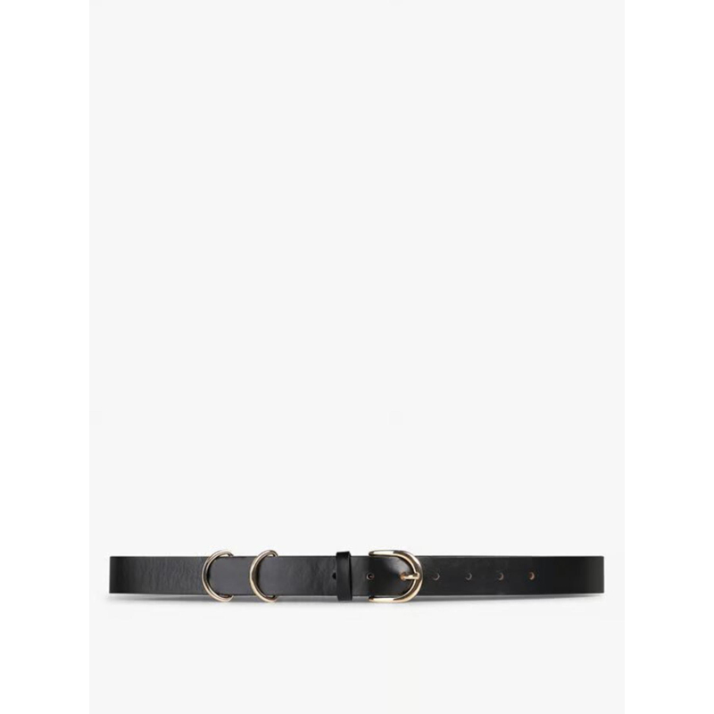 Ceinture en cuir janni noir femme - Pieces