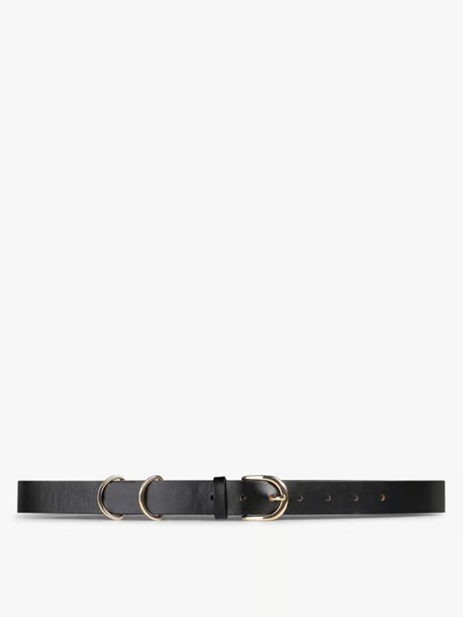 Ceinture en cuir janni noir femme - Pieces